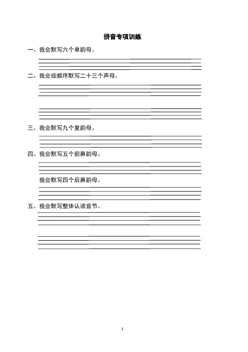 拼音专项训练