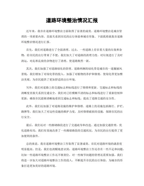 道路环境整治情况汇报