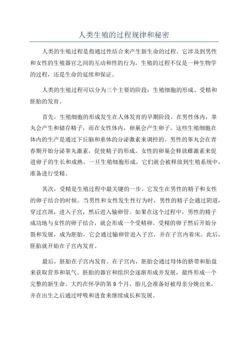 人类生殖的过程规律和秘密