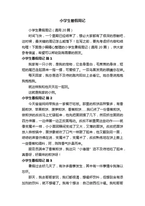 小学生暑假周记