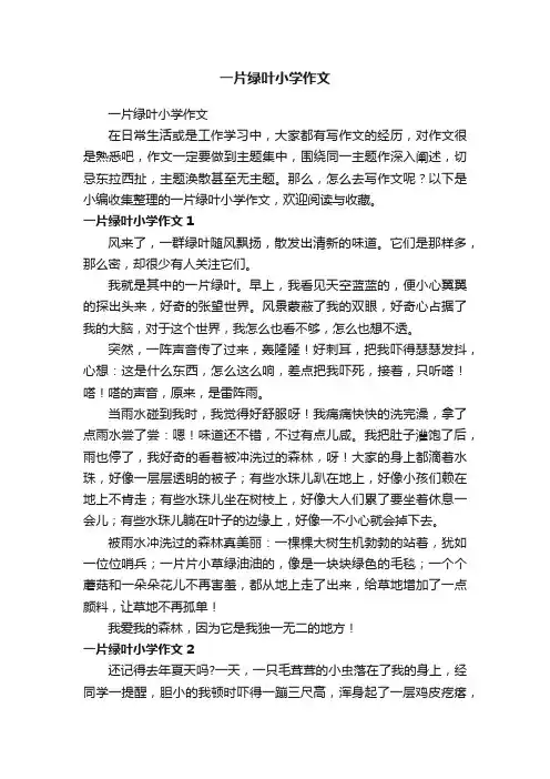 一片绿叶小学作文
