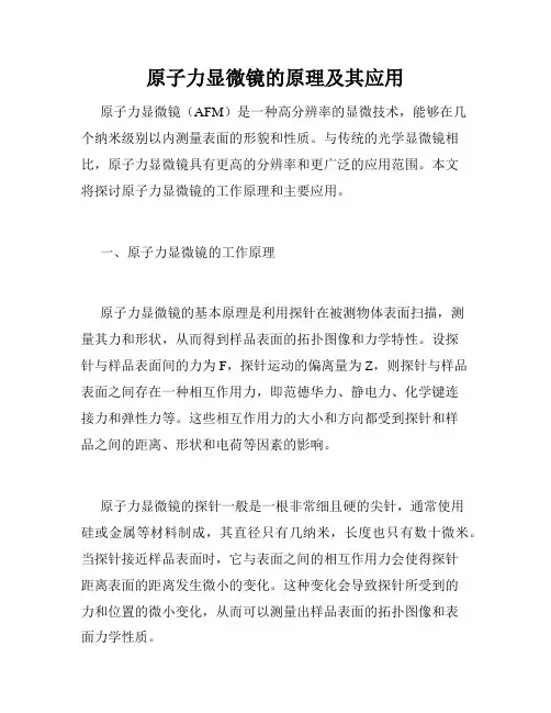 原子力显微镜的原理及其应用