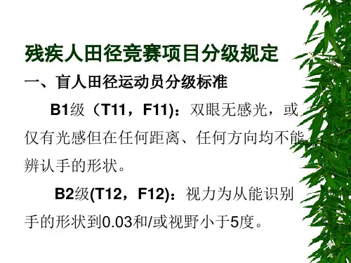 残疾人田径竞赛项目分级规定
