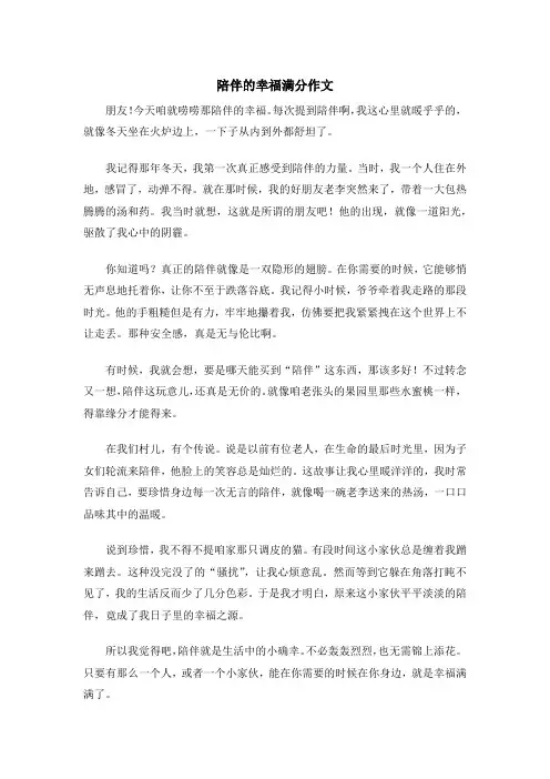 陪伴的幸福满分作文