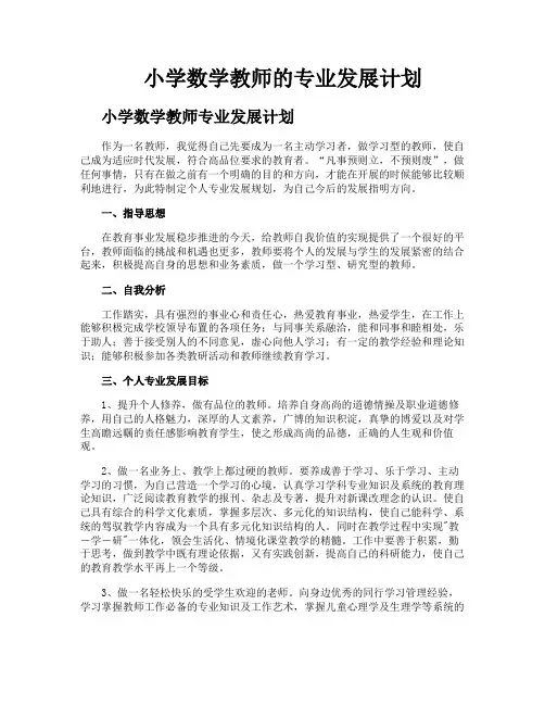 小学数学教师的专业发展计划
