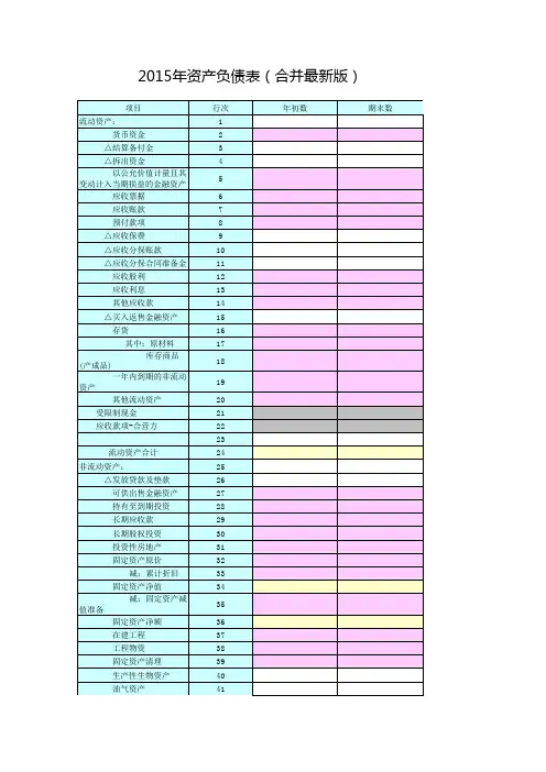 2015年新版合并会计报表
