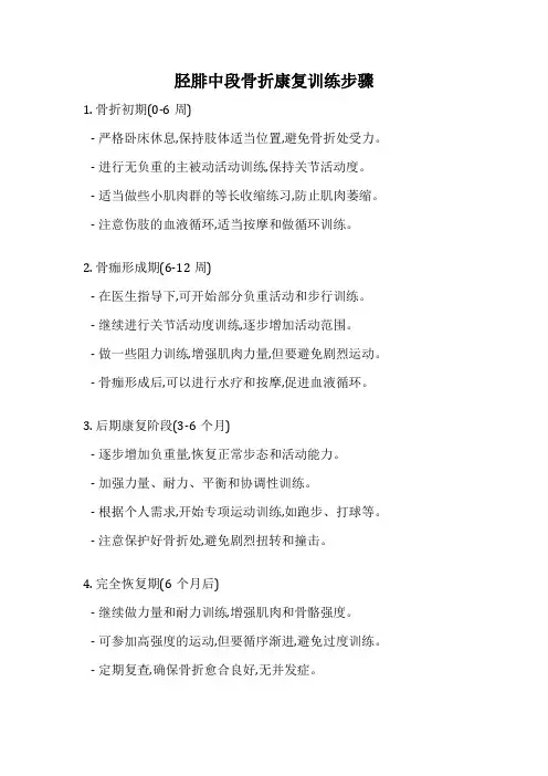 胫腓中段骨折康复训练步骤