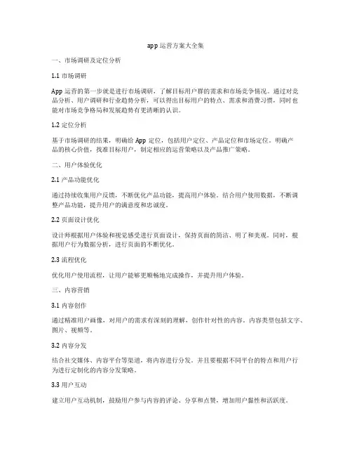 app运营方案大全集