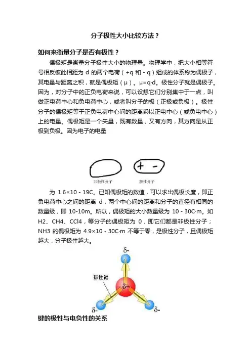 分子极性大小比较方法？