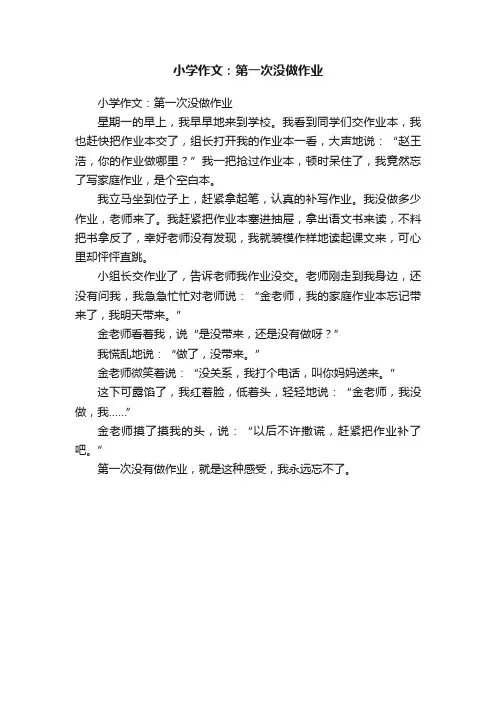 小学作文：第一次没做作业