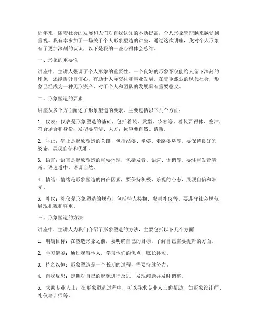 形象讲座心得体会总结