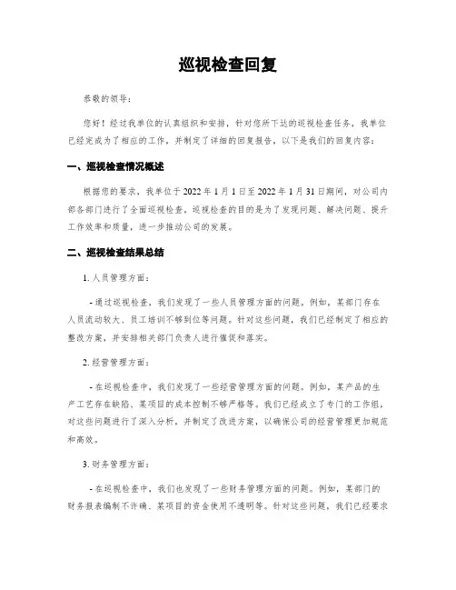 巡视检查回复