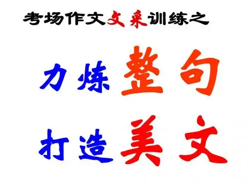 高考语文考场作文文采训练之力炼整句-打造美文课件-新课标-人教版