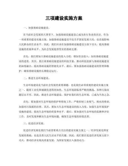 三项建设实施方案