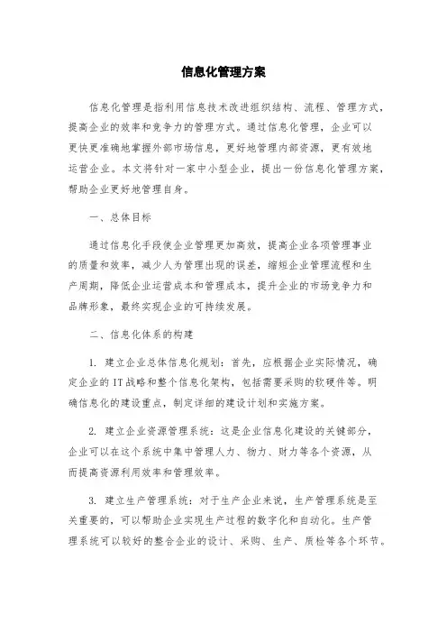 信息化管理方案