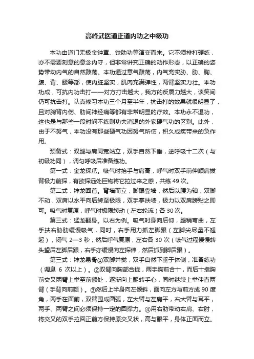 高峰武医道正道内功之中级功