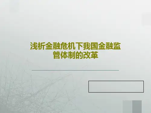 浅析金融危机下我国金融监管体制的改革30页PPT