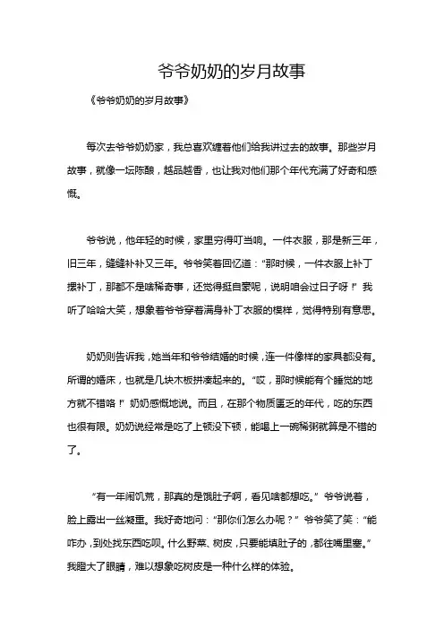 爷爷奶奶的岁月故事