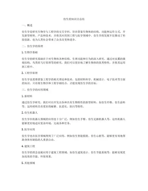 仿生的知识点总结