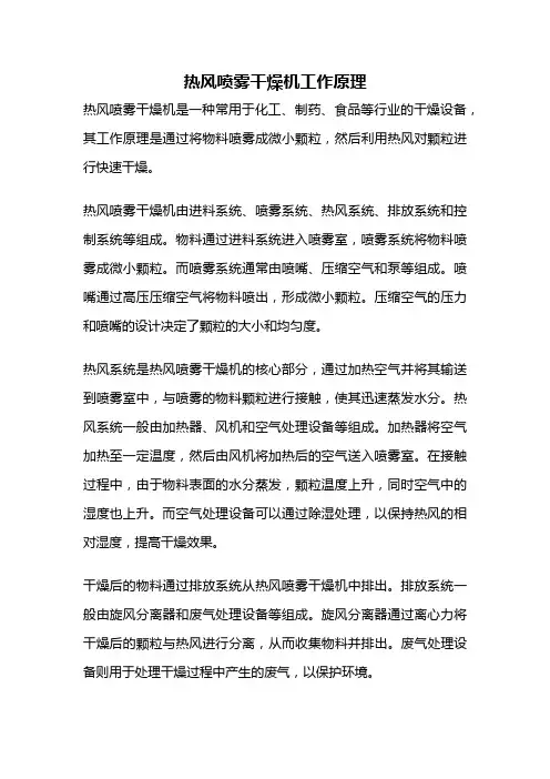 热风喷雾干燥机工作原理