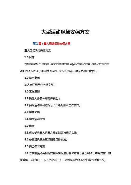大型活动现场安保方案三篇