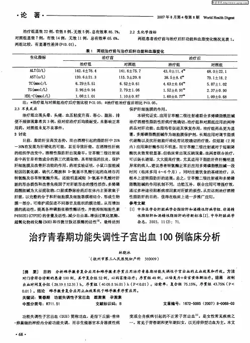 治疗青春期功能失调性子宫出血100例临床分析
