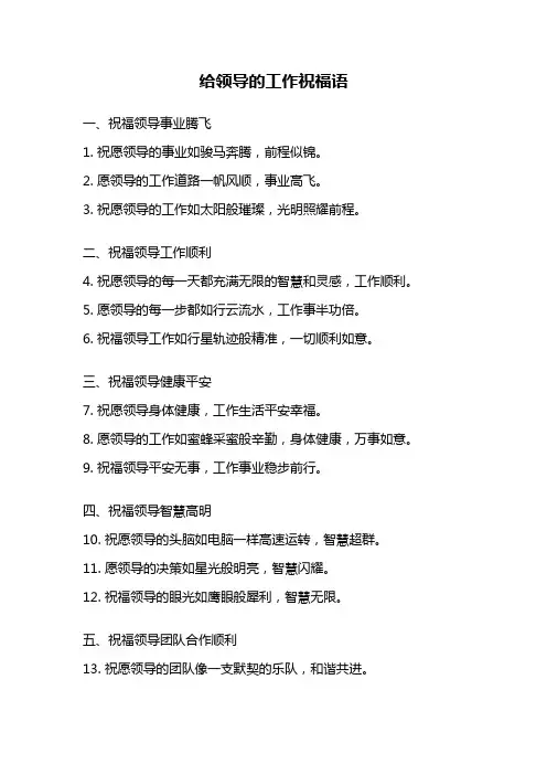 给领导的工作祝福语