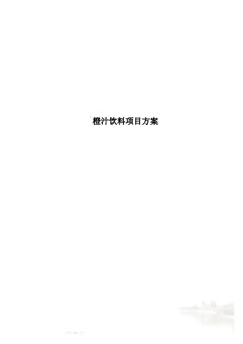 橙汁饮料项目方案