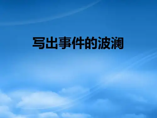 高一语文写出事件的波澜课件 新课标 人教