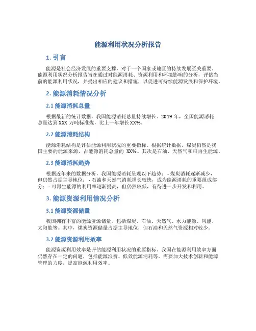 能源利用状况分析报告