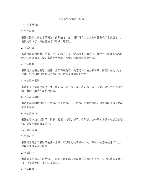 书法实用知识点总结大全