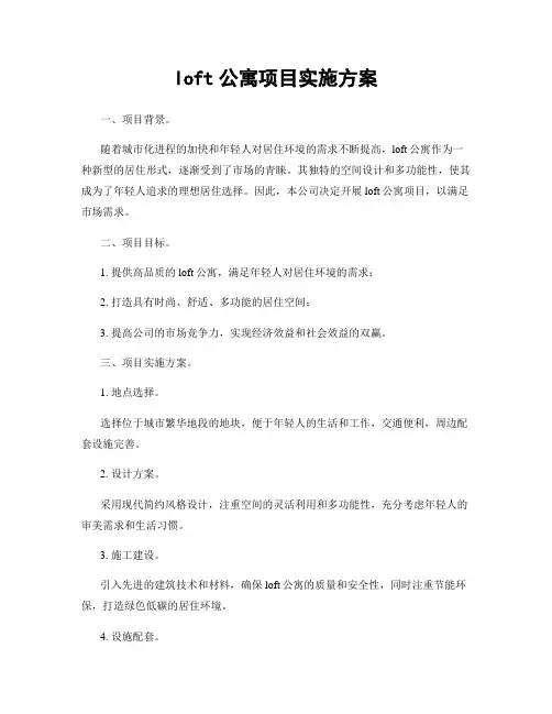 loft公寓项目实施方案