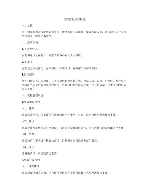 医院流程管理制度