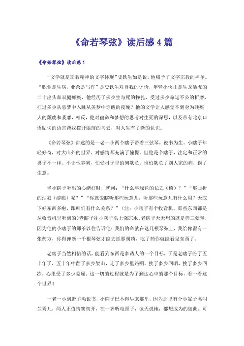 《命若琴弦》读后感4篇