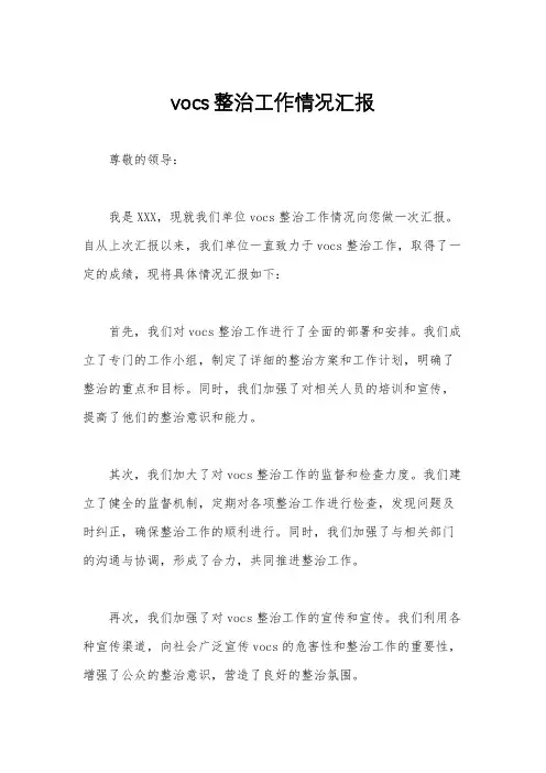vocs整治工作情况汇报