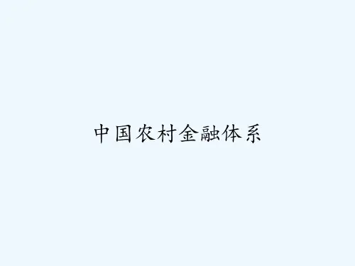 中国农村金融体系ppt