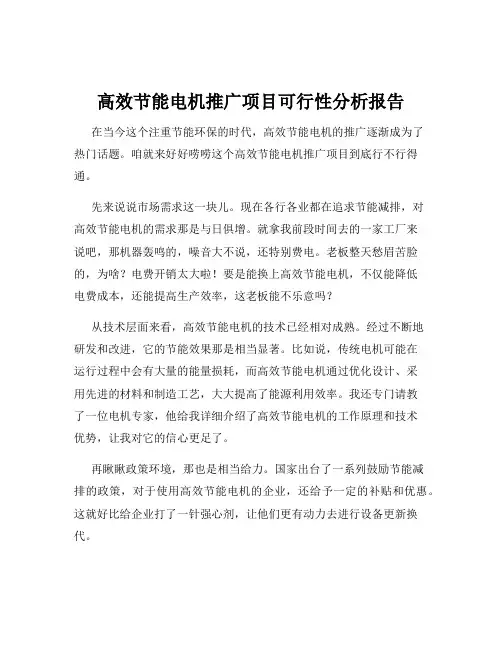高效节能电机推广项目可行性分析报告