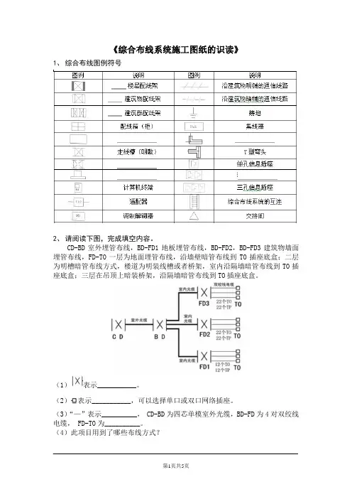 综合布线系统施工图纸的识读