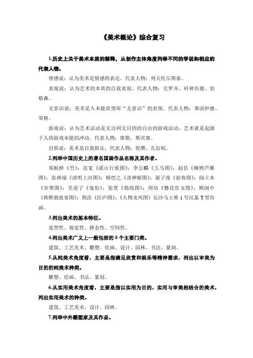 《美术概论》综合复习