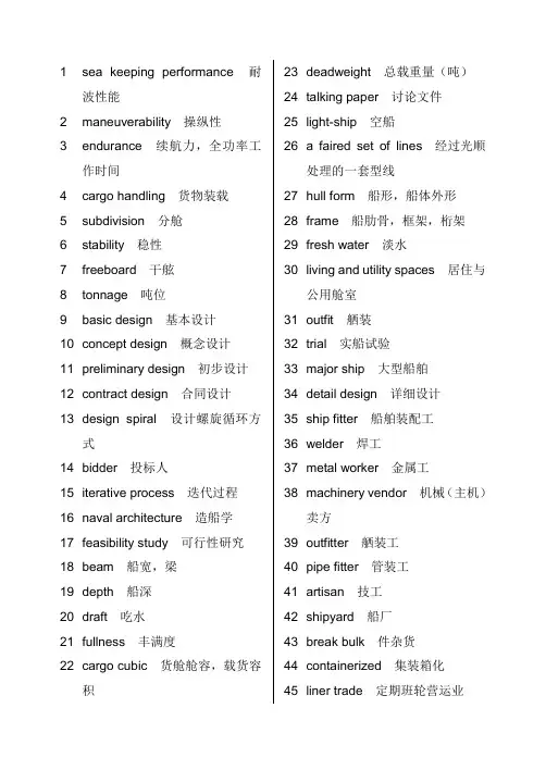 船舶工程名词术语