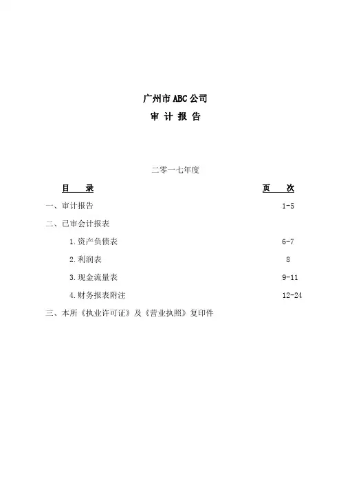 2018年最新审计报告模板(适合保留意见)