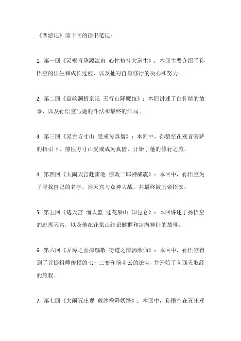 西游记前10回读书笔记