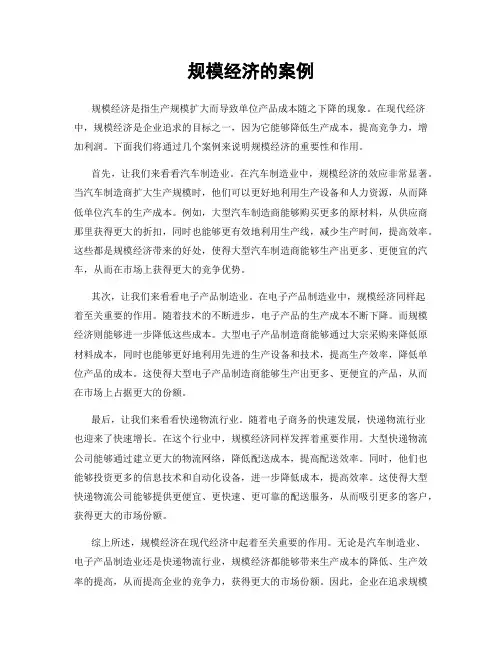 规模经济的案例