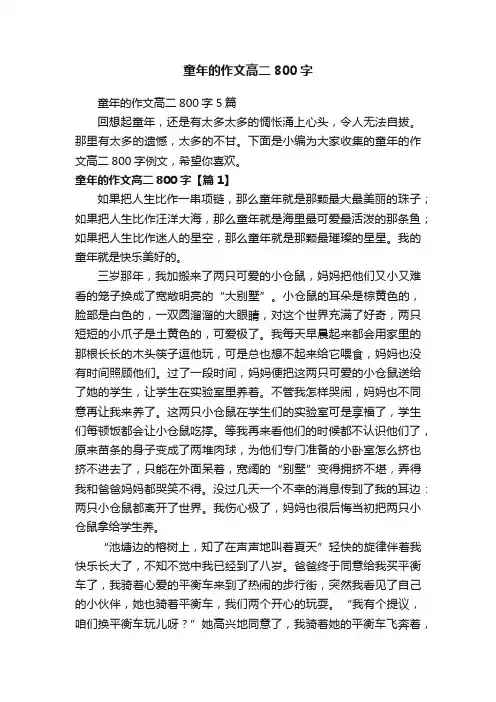 童年的作文高二800字