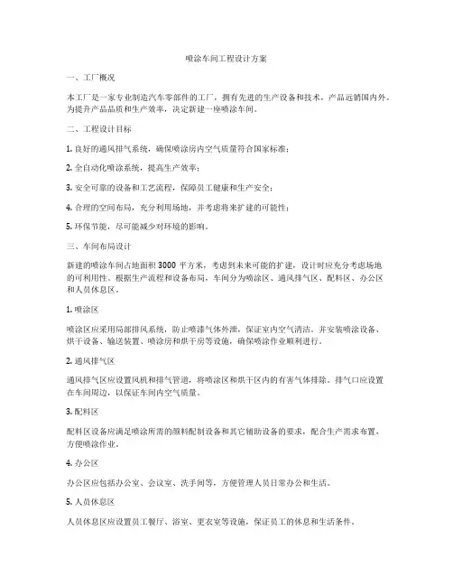喷涂车间工程设计方案