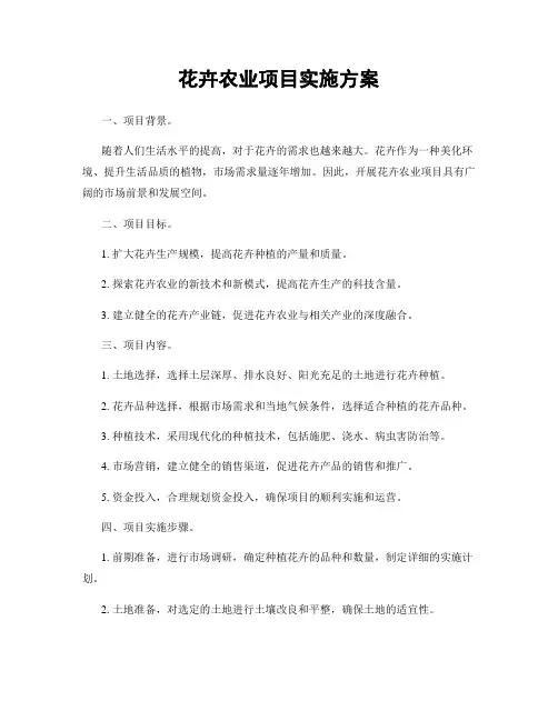 花卉农业项目实施方案