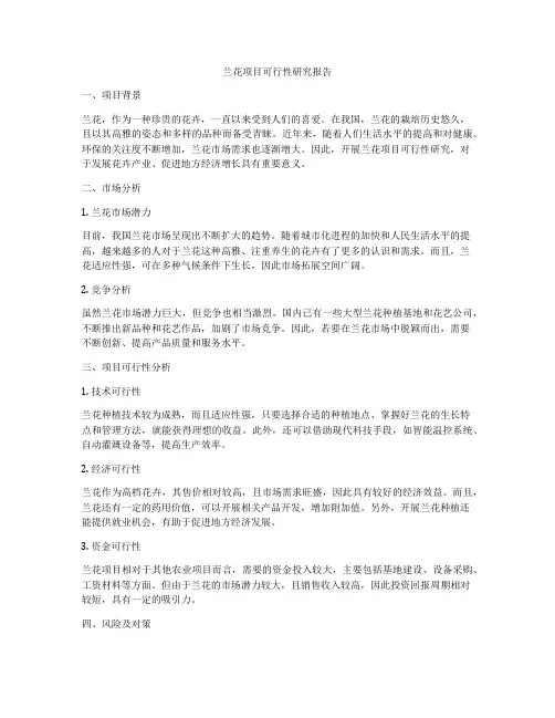兰花项目可行性研究报告