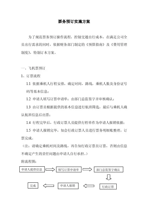 票务预订实施方案