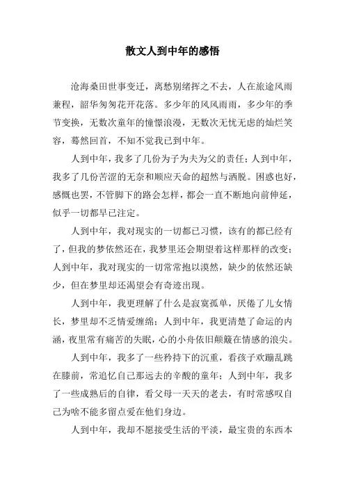 散文人到中年的感悟