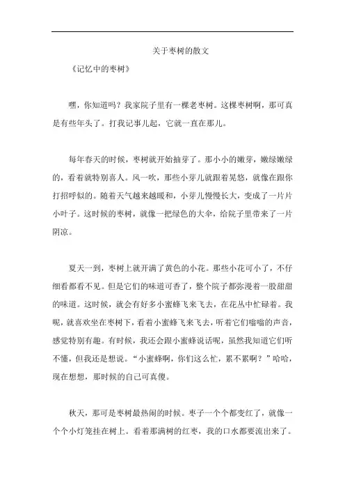 关于枣树的散文